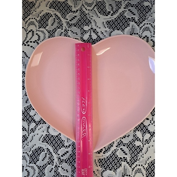 Heart Shaped Plate Pink 11.5" X 9" Louqarte Made In Portugal Pre-owned - Picture 5 of 5